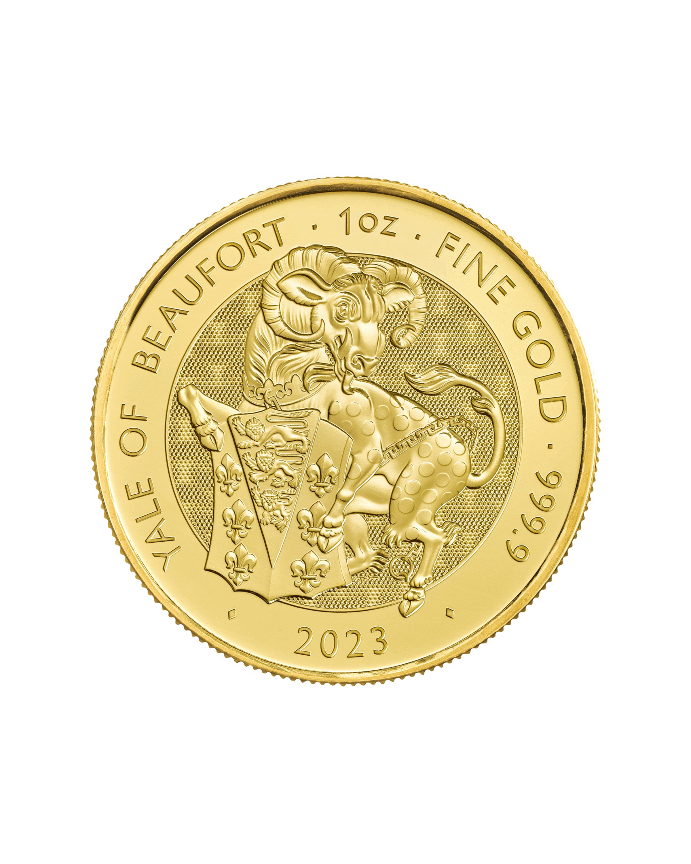 The Royal Tudor Beasts 2023 Yale of Beaufort 1oz Gold Bullion Coin